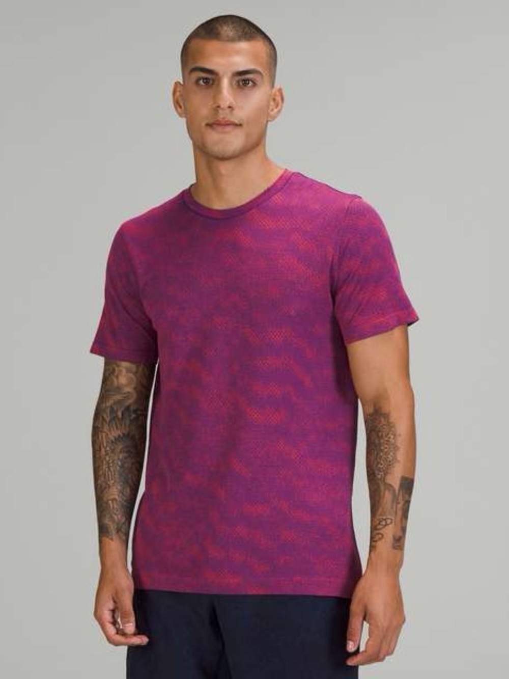 Lululemon Metal Vent Breathe Short Sleeve Shirt Half Tone Petrol Purple Medium